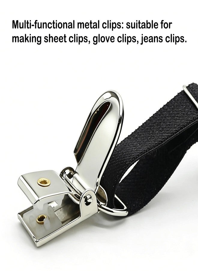 Demearly 25 PCS 1" Suspender Clips Metal Pacifier Clip Holder for Pacifiers DIY Baby Girl Toy Bibs Garter Making Supplies (Silver, Bulk) - Image 3